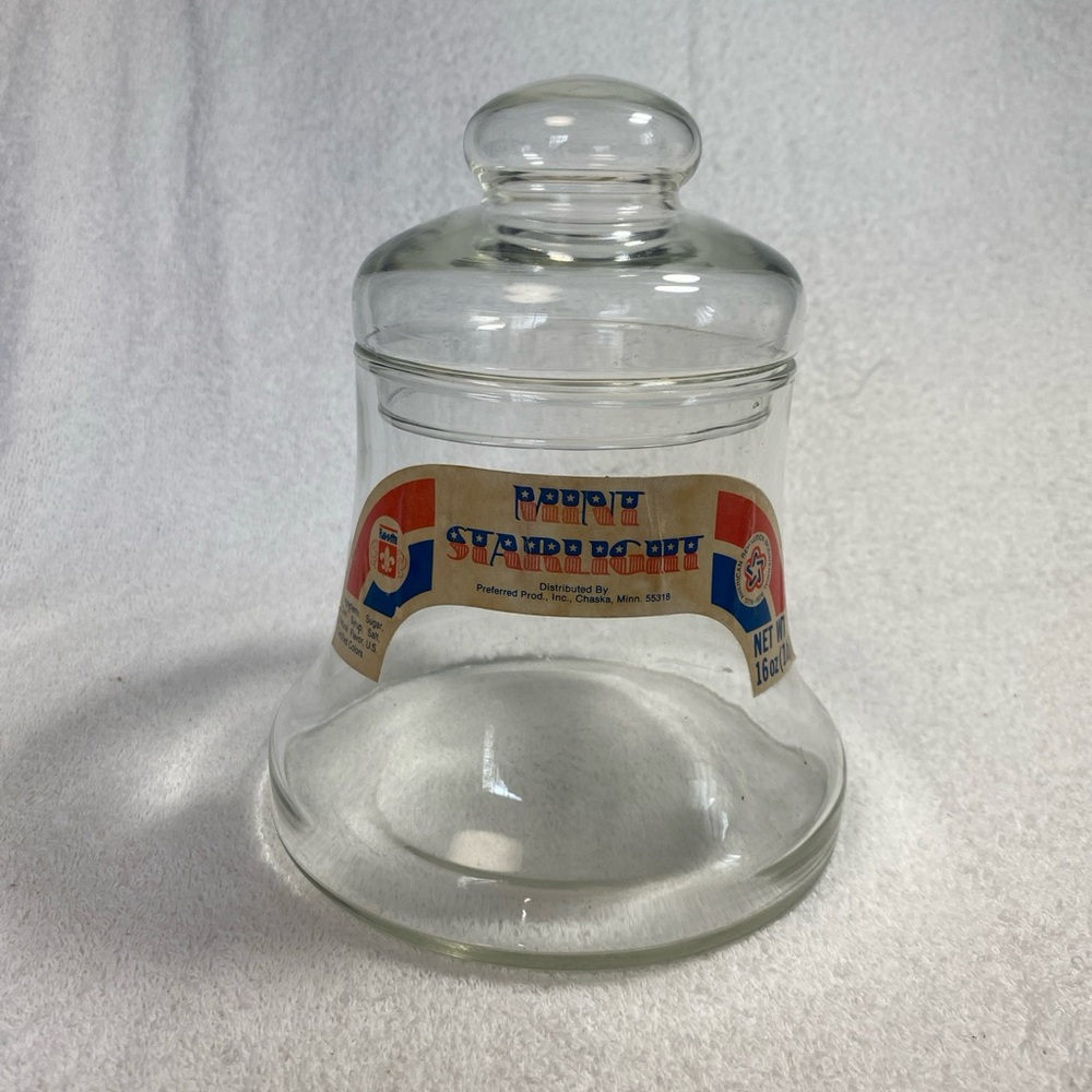 Vintage 1976 Mini Starlight's Candy Glass Bell Jar Bicentennial Apothecary Jar